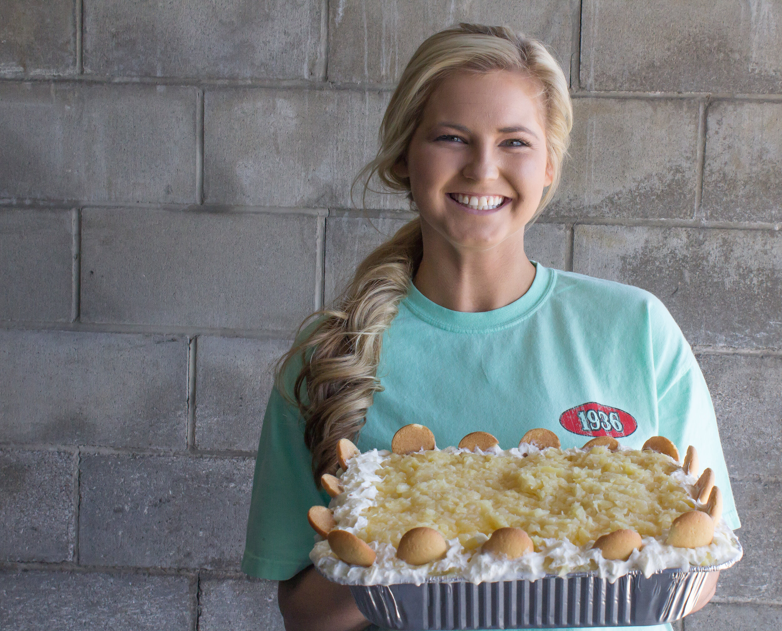 Katelyn Mason displays some delicious banana pudding. 